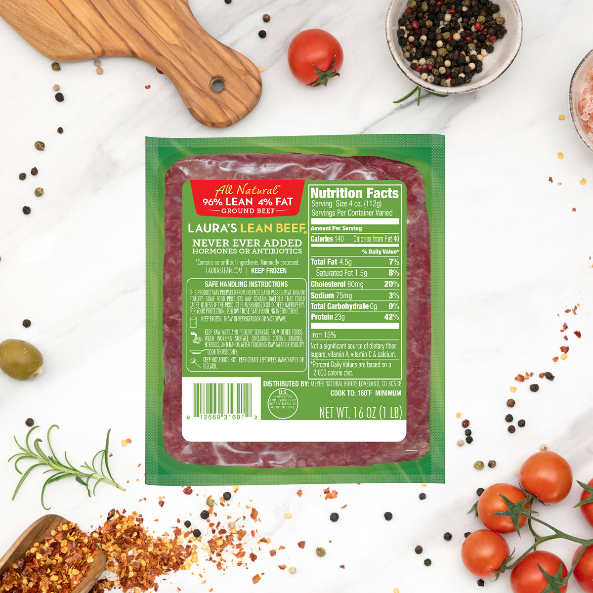 96% Laura's Lean Ground Beef | High protein | Low Calorie